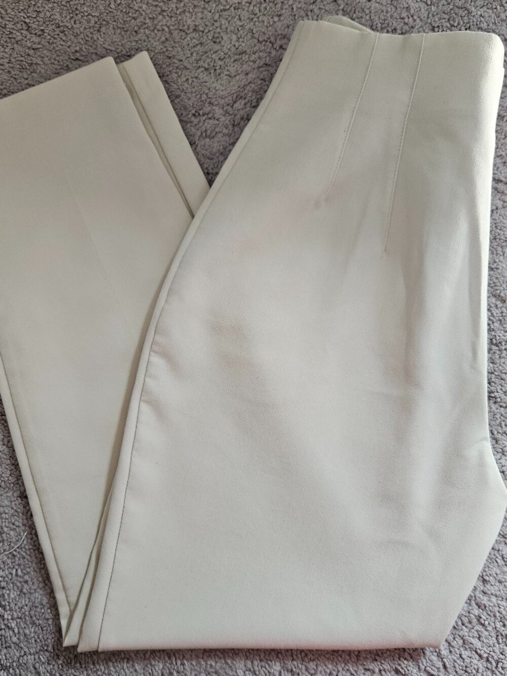 Zara High Waist Tailored Trousers Size 6 Cream Off-White